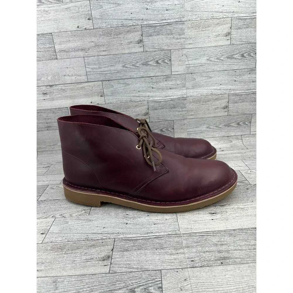 Clarks Bushacre 3 Mens Burgundy Leather Chukka Desert Boots‎ 12 M 261741457110
